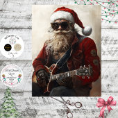 Decoupage Rock & Roll Santa Electric Guitar Seidenpapier