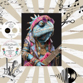 Decoupage Rockstar Chameleon Fur Feather Funk Band Seidenpapier