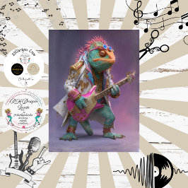 Decoupage Rockstar Chameleon Fur Feather Funk Band Seidenpapier