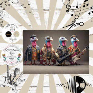 Decoupage Rockstar Truthahn Quartett Band Seidenpapier