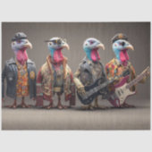 Decoupage Rockstar Truthahn Quartett Band Seidenpapier (Vorderseite)