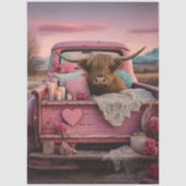 Decoupage Romantic Farmhouse Highland Truck  Seidenpapier (Vorderseite)