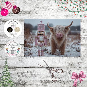 Decoupage Rosa Nussknacker & Highland-Kalb Schnee  Seidenpapier