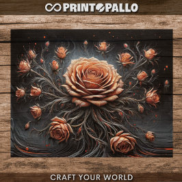 Decoupage - Rose-Konstellation - Seidenpapier