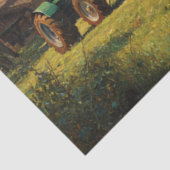 Decoupage Rote Scheune Farm Feld & Traktor Seidenpapier (Ausschnitt)