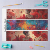 Découpage Roter Mohn Schmetterling Frau Kosmische  Seidenpapier (Basteln)