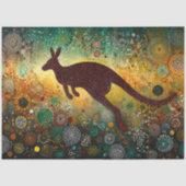 Decoupage Rotes Känguru Aboriginal-Kunst Seidenpapier (Vorderseite)