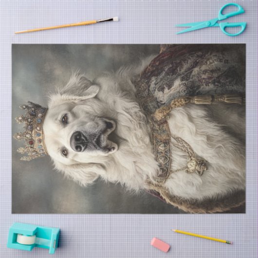 Decoupage Royal Great Pyrenäen genannt Gunner Seidenpapier (Basteln)