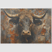 Decoupage Rusted Patina Bull Seidenpapier (Vorderseite)