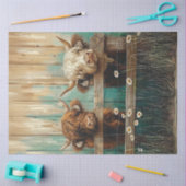 Decoupage Rustic Charm Farmyard Kühe Aquamarin Seidenpapier (Basteln)