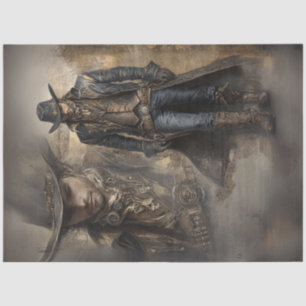 Decoupage Rustic Cowboy Dark Coat Foto im Foto Seidenpapier