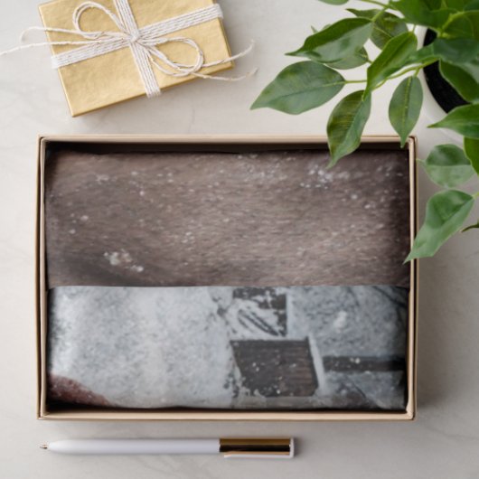 Decoupage Rustic Landscape Santa & His Horse Seidenpapier (Geschenk)