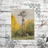 Decoupage Rustic Landschaft Windmill Gelb Seidenpapier