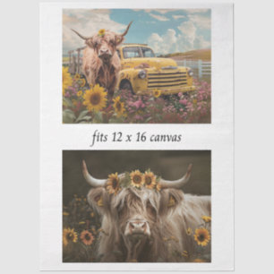 Decoupage Rustikaler Charme Highland & Vintage-LKW Seidenpapier