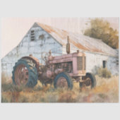 Decoupage Rustikaler Traktor & Scheune Seidenpapier (Vorderseite)
