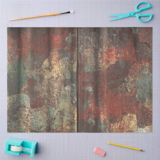 Decoupage Rusty Tin Weathered Metal Seidenpapier (Basteln)