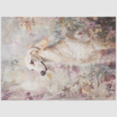Decoupage Saluki Dog Filed Blume Seidenpapier (Vorderseite)
