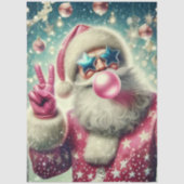 Decoupage Santa Blowing Bubble Gum in Pink Seidenpapier (Vorderseite)