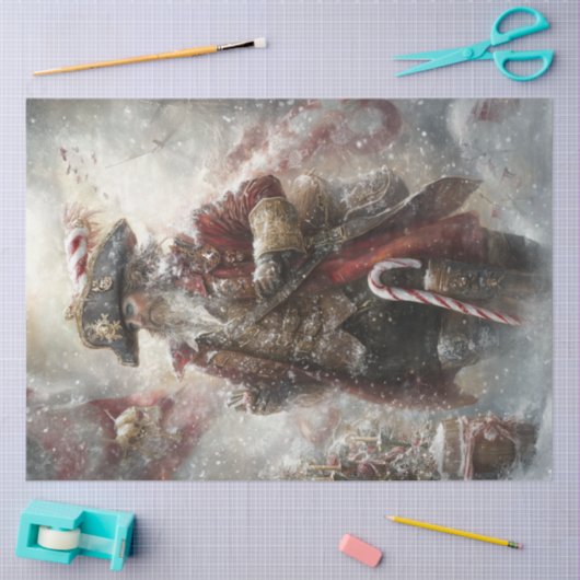 Decoupage Santa Claus Steampunk Pirate Seidenpapier (Basteln)