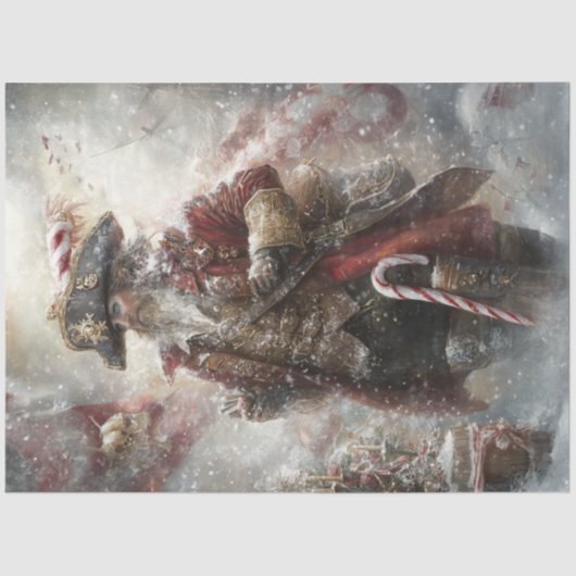Decoupage Santa Claus Steampunk Pirate Seidenpapier (Vorderseite)