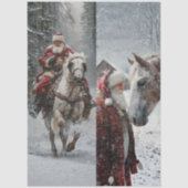 Decoupage Santa Pferd 10x20 Projekte  Seidenpapier (Vorderseite)