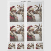 Decoupage Santa Reindeer Nose to Nose Kiss Seidenpapier (Vorderseite)