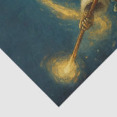 Decoupage Santa & Reindeer Sleighing in Night Sky Seidenpapier (Ausschnitt)