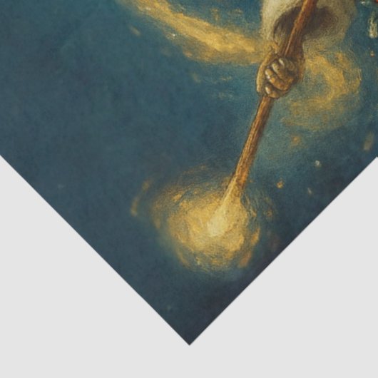 Decoupage Santa & Reindeer Sleighing in Night Sky  Seidenpapier (Ausschnitt)