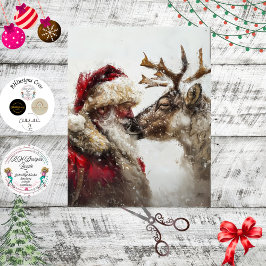 Decoupage Santa & Rudolph Christmas Bond Seidenpapier