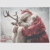 Decoupage Santa & Rudolph Praying Christmas Eve Seidenpapier (Vorderseite)