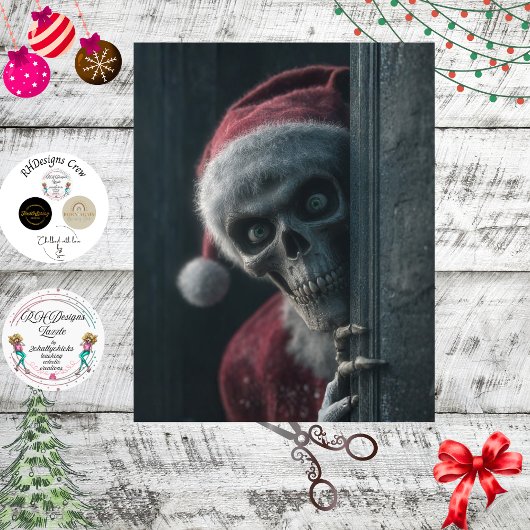 Decoupage Santa Skeleton Final List Peek Art Seidenpapier