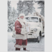 Decoupage Santa Snowy White Winter Wonderland Seidenpapier (Vorderseite)