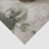 Decoupage Santa Winter Schlittenfahrt Szene Seidenpapier (Ausschnitt)