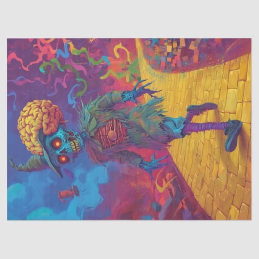 Decoupage Scarecrow Yellow Brick Road Creepy Seidenpapier (Vorderseite)