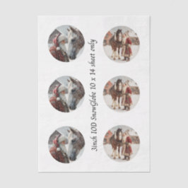 Decoupage-Schneekugel Santa & Pferd Seidenpapier