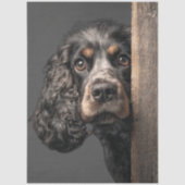 Decoupage Schwarz Brauner Cocker Spaniel Sadie Seidenpapier (Vorderseite)