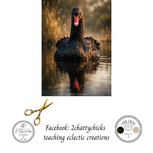 Decoupage Schwarzer Schwan aus Australien Seidenpapier