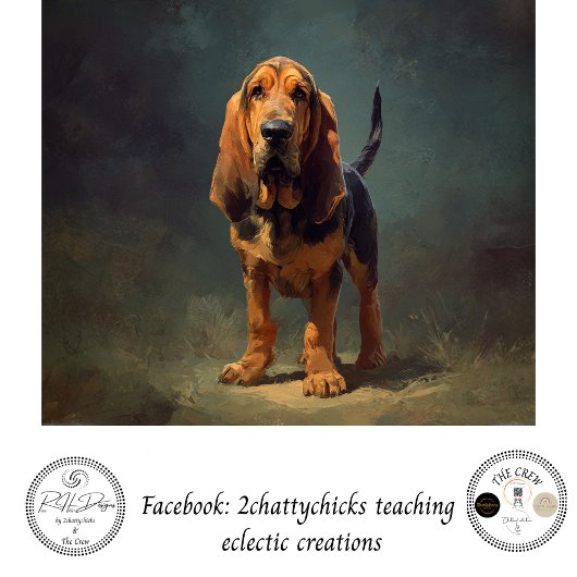 Decoupage Schwarzer Tannenhund Jagdhund Seidenpapier