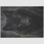 Decoupage Schwarzer Wolf Intensiver Blick Seidenpapier (Vorderseite)