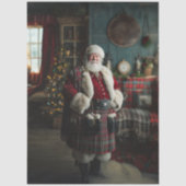 Decoupage Scottish Santa Claus Festive Holiday Seidenpapier (Vorderseite)