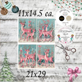 Decoupage Scrapbooking Rosa Weihnachtsbaum Seidenpapier