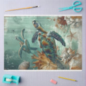 Decoupage Sea Turtle Underwater Life Seidenpapier (Basteln)