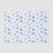 Decoupage Seashells Blue Watercolor Seidenpapier (Vorderseite)