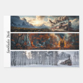 Decoupage Seasonal Trains 26x26 for Handsaws Geschenkpapier Set (Vorderseite)