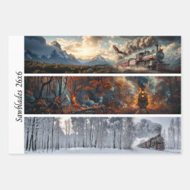 Decoupage Seasonal Trains 26x26 for Handsaws Geschenkpapier Set