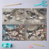 Decoupage Set 4 Boston Terrier Christmas Royal Seidenpapier (Basteln)