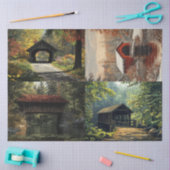Decoupage Set 4 Covered Bridges Seidenpapier (Basteln)