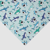 Decoupage Sharks Blue Ocean Sea Seidenpapier (Ausschnitt)