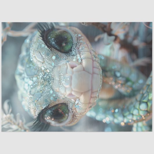 Decoupage Shimmering Lizard Snake Kreatur Seidenpapier (Vorderseite)