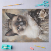 Decoupage Siamese Cat Royal Fantasy Crown Seidenpapier (Basteln)